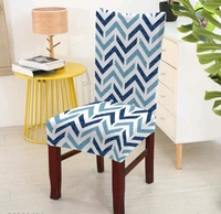 Elastic Stretchable Printed Dining Chair Covers Set of 6 will bloom your dining with their HD printed designs - Polyster, Elastic, Pack of 6, Single Seater